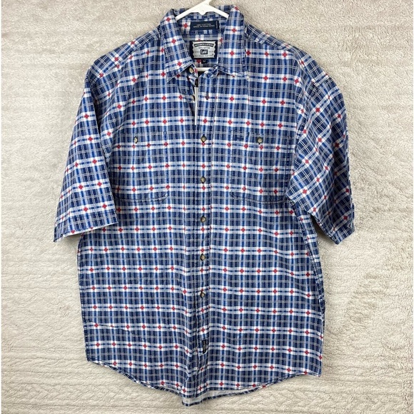 NWT Vintage  Aztec Southwestern LEE Made in Hong Kong Button Downs Shirt Medium - Picture 1 of 13